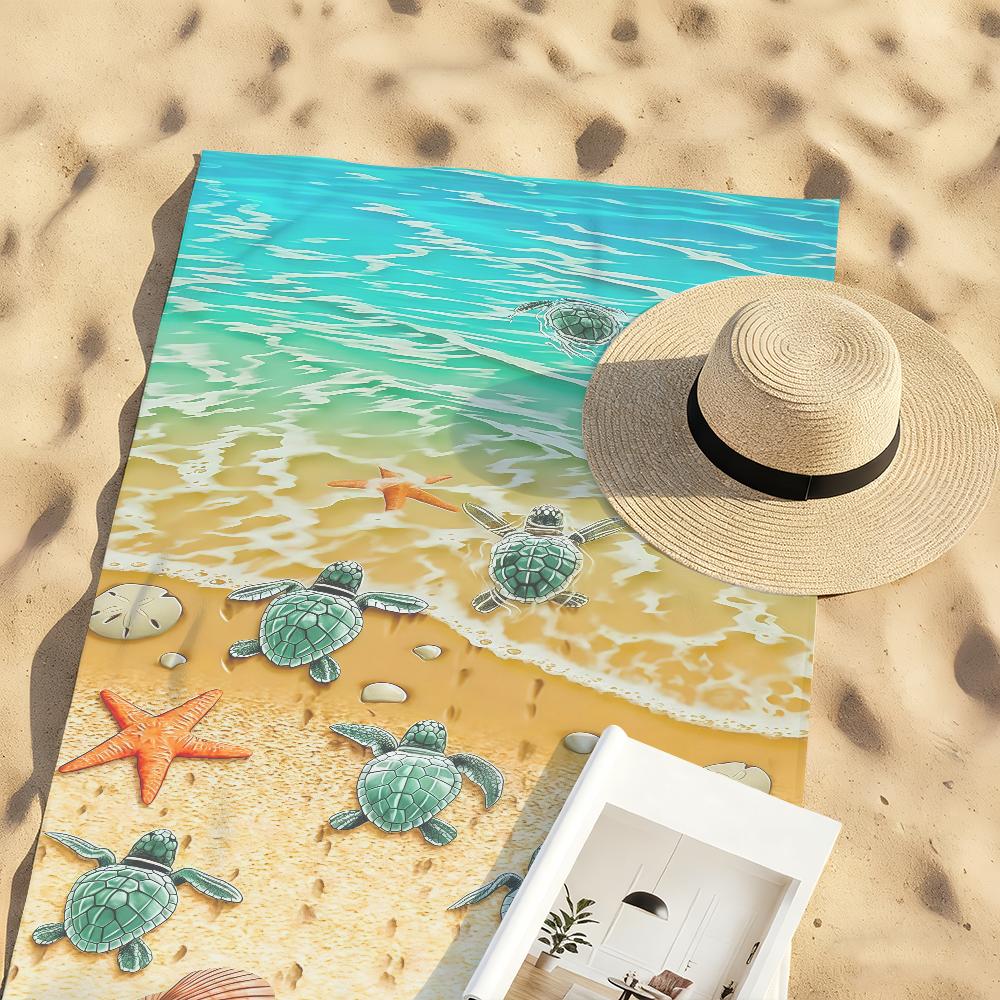 Cute Sea Stars and Turtles Towel Quick Drying Beach Towels Are Suitable For Swimming Pools Camping Yoga And The Gym