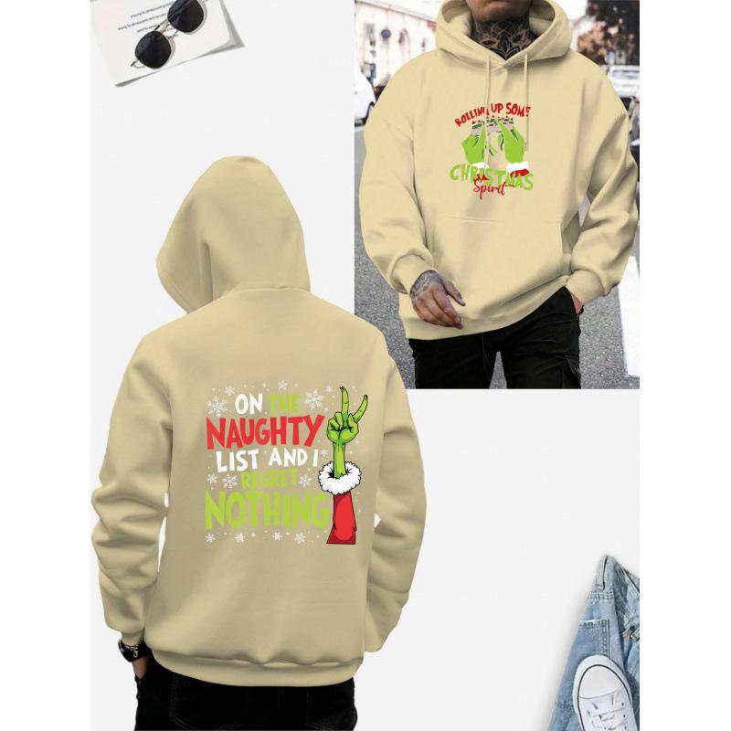 Men's casual holiday hoodie with drawstring – made of comfortable polyester, machine washable