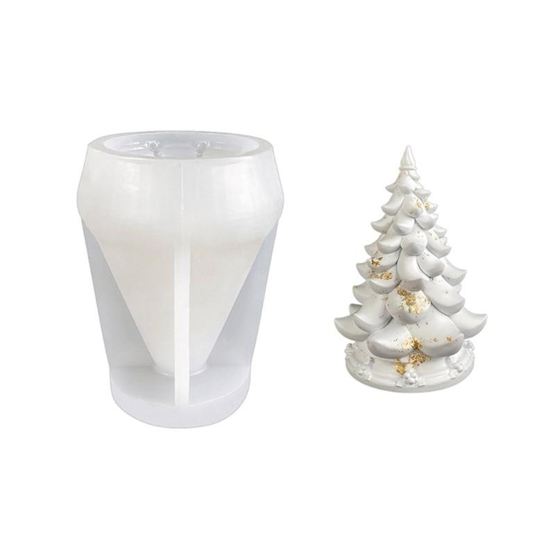 Delicate Christmas Tree Silicone Mold DIY Geometric Jewelry Holder Molds Aromatherapy Soap Casting Mould Handmade Gift