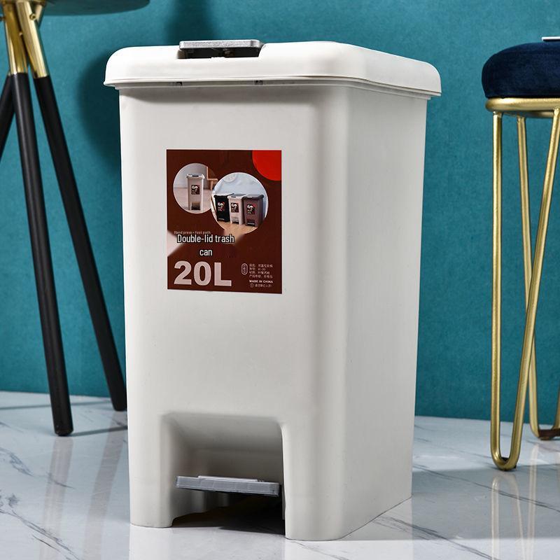 Large Foot-Operated Trash Can with Lid for Living Room