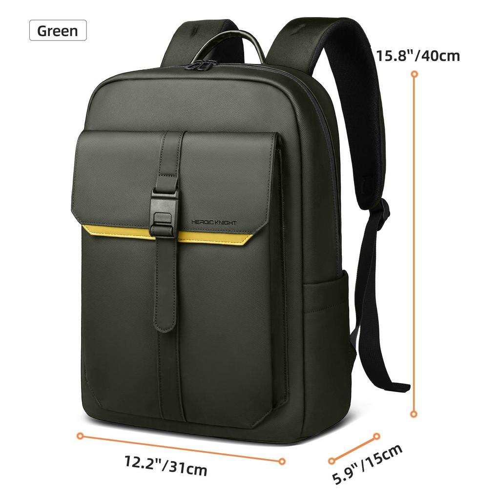 Heroic Knight Stylish Business Backpack For Men Water-resistant 15.6 Inch Laptop Backpack Large Capacity Casual Daypack for Work University