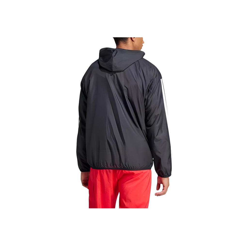 adidas Essentials 3-Streifen Windbreaker Schwarz/Weiß Herren Streetwear JE6325