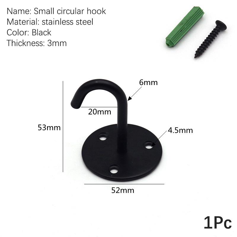 4Pcs Black Stainless Steel Top Hook Wall Bag Ceiling Fan Lamp Roof Fan U-Shaped Hooks