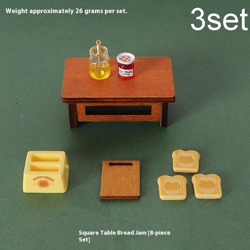 1Set 1:12 Jam Toast Bread Maker Furniture Model Miniature Simulation Home Decor Toy Doll House Accessories