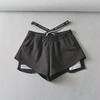 Damshorts med hög midja, elastisk midja, lös passform, sommar - Hot Girl-stil