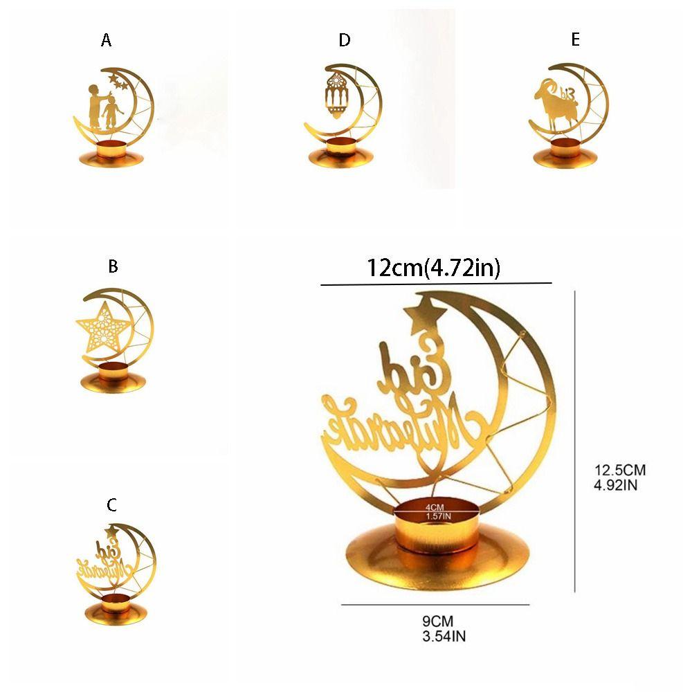 Unique Golden Aromatherapy Tray Elegant Desktop Candle Holder Metal Moon Candlestick Photography