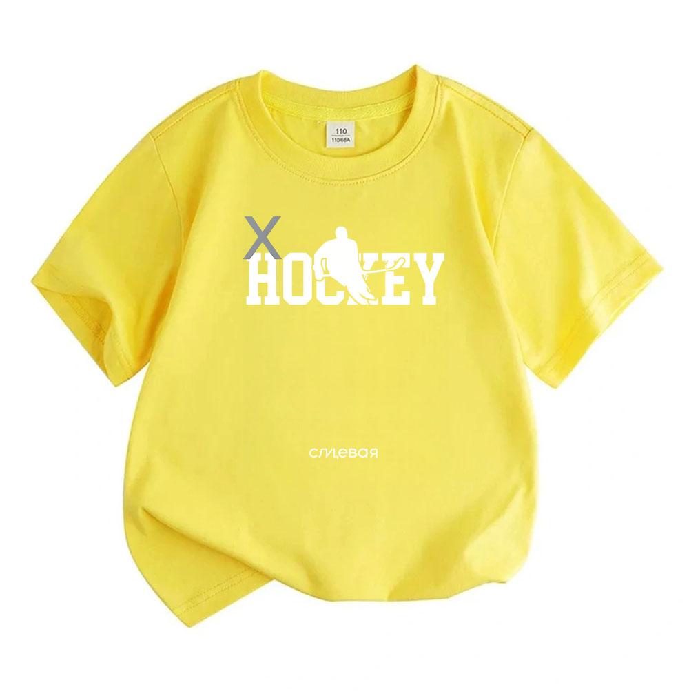 Unisex Kids Boys Girls 100% Cotton Crew Neck Short Sleeve T-Shirt, Cool Ice Hockey Graphic Casual Lightweight Tee for Children Daily Sports Outdoor We