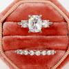 Huitan Silver Color Cubic Zirconia Set Rings for Women 2023 New Wedding Bands Accessories Fashion Elegant Lady's Finger