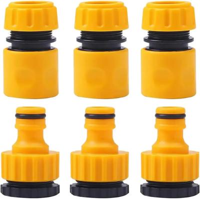 6 Pcs Garden Quick Hose Connector 1/2” End Double Male Hose Coupling Joint Adapter Extender Set For Hose Pipe Tube