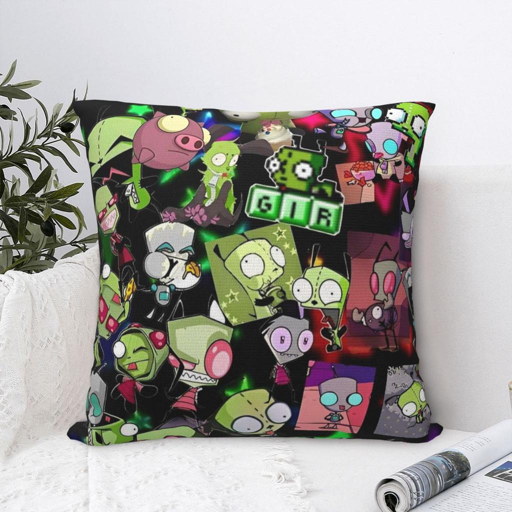 Invaders Zims Gir Cartoon Square Pillow Case Cushion Covers Fashion Polyester Decorative Pillowcase For Bed 40*40Cm