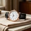 Men's Analog Quartz Watches Minimalist Three-Hand Watch Classic Adjustable Leather Strap Watch for Fathers Husbands Gifts for Office Party Dating