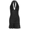 2025 Summer Women's Polka Dot Halter Bodycon Dress