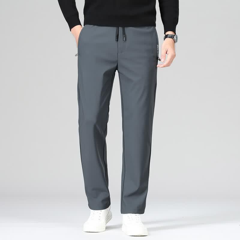 Pierre Cardin Men's Thickened Drawstring Straight-Leg Casual Pants
