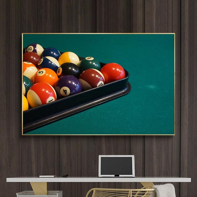 Vintage Bilardo Duvar Resimleri Snooker Tuval Boyama Duvar Sanatı Modern Spor Posterleri Baskılar Oturma Odası Kulübü Duvar Dekor için