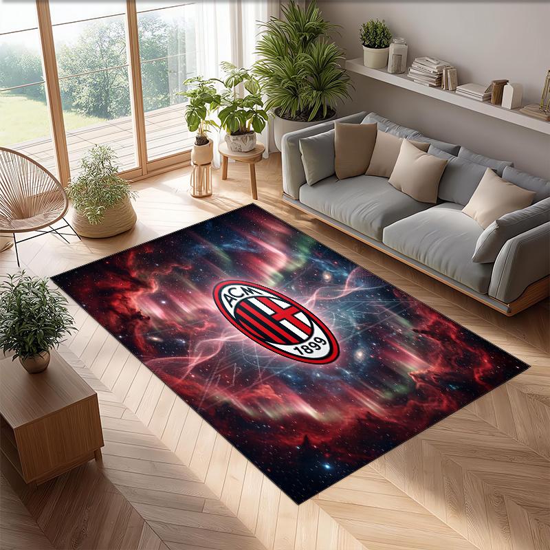 AC Mailand Bedruckter Flanell Teppich Rutschfest Weicher Polyester Boden Teppich Indoor Dekor Matte für Schlafzimmer Wohnzimmer Sofa Spielzimmer Heimdekoration