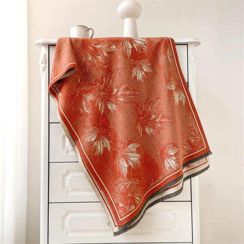 

Autumn Winter Maple Leaf Scarf Shawl 185x65cm
