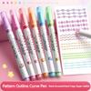 6 sztuk/zestaw Kwiat Linia Kształt Zakreślacz Długopis Wałkowy Końcówka Krzywa Liner Marker Kawaii Koreański Artykuły Papiernicze Szkoła Biurowe Prezenty