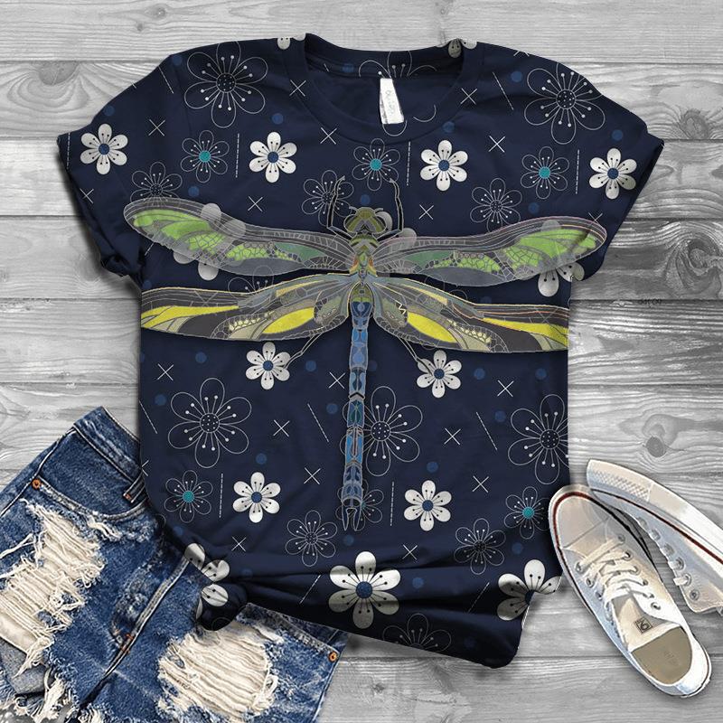 Dragonfly Trendy Men's Short Sleeved 3D T-shirt Style Casual 3D Men's T-shirt
