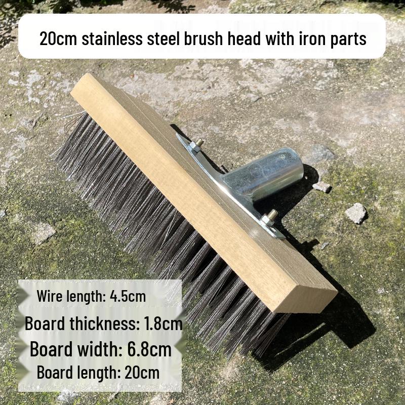 Stainless Steel Wire Floor Scrubber with Long Handle and Hard Bristles