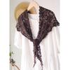 Johnature Handmade Crochet Triangle Scarf Versatile Spring Summer Women Solid Color Hollow Shawl Scarf