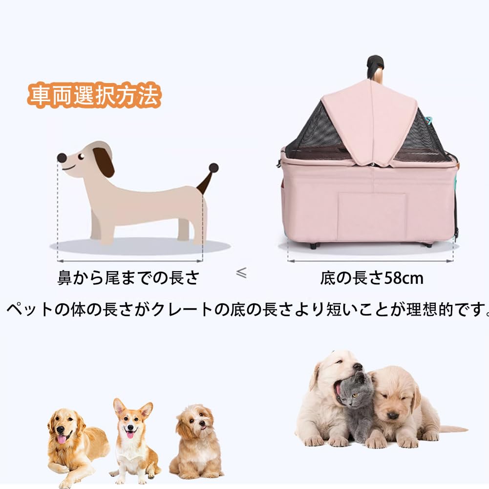 Athvcht Pet Separate with Rotating Front Dog Easy To Assemble Easy To Store Dog Large Heavy Load For Small Medium Convenient for Going Walking Cart,