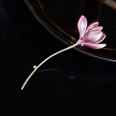 Japanische & Koreanische Lotus Emaille Brosche: Eleganter, frischer und niedlicher Anstecker für Hüte und Kleidung - Perfekt für kreative und stilvolle Damenaccessoires.