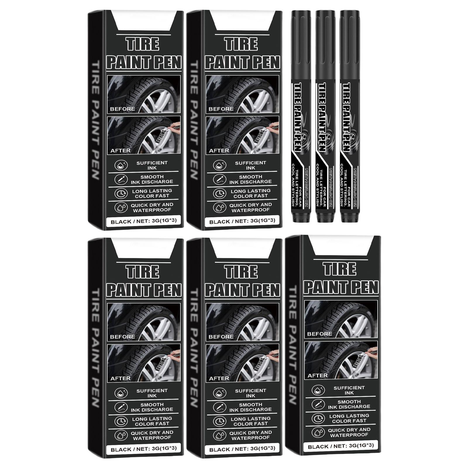

15 шт. черная ручка для краски для шин, быстросохнущая, водостойкая, черная ручка-маркер для шин для надписей и ремонта царапин на автомобильных шинах