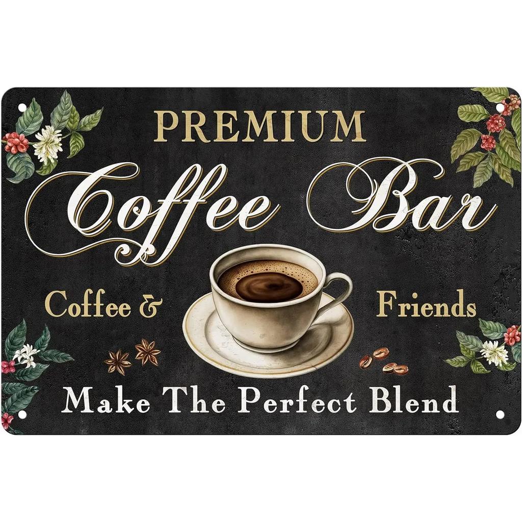 Vintage Coffee Metal Tin Sign Plaque Plate Retro Wall Art Poster For Cafe Bar Pub Kitchen Man Cave Club Iron Painting Decoration
