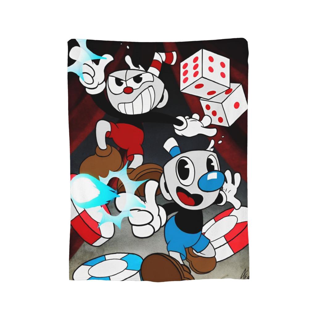 Cupheads Video Game Art Blankets Flannel Super Warm Throw Blankets for Outdoor Travel Bedroom Quilt