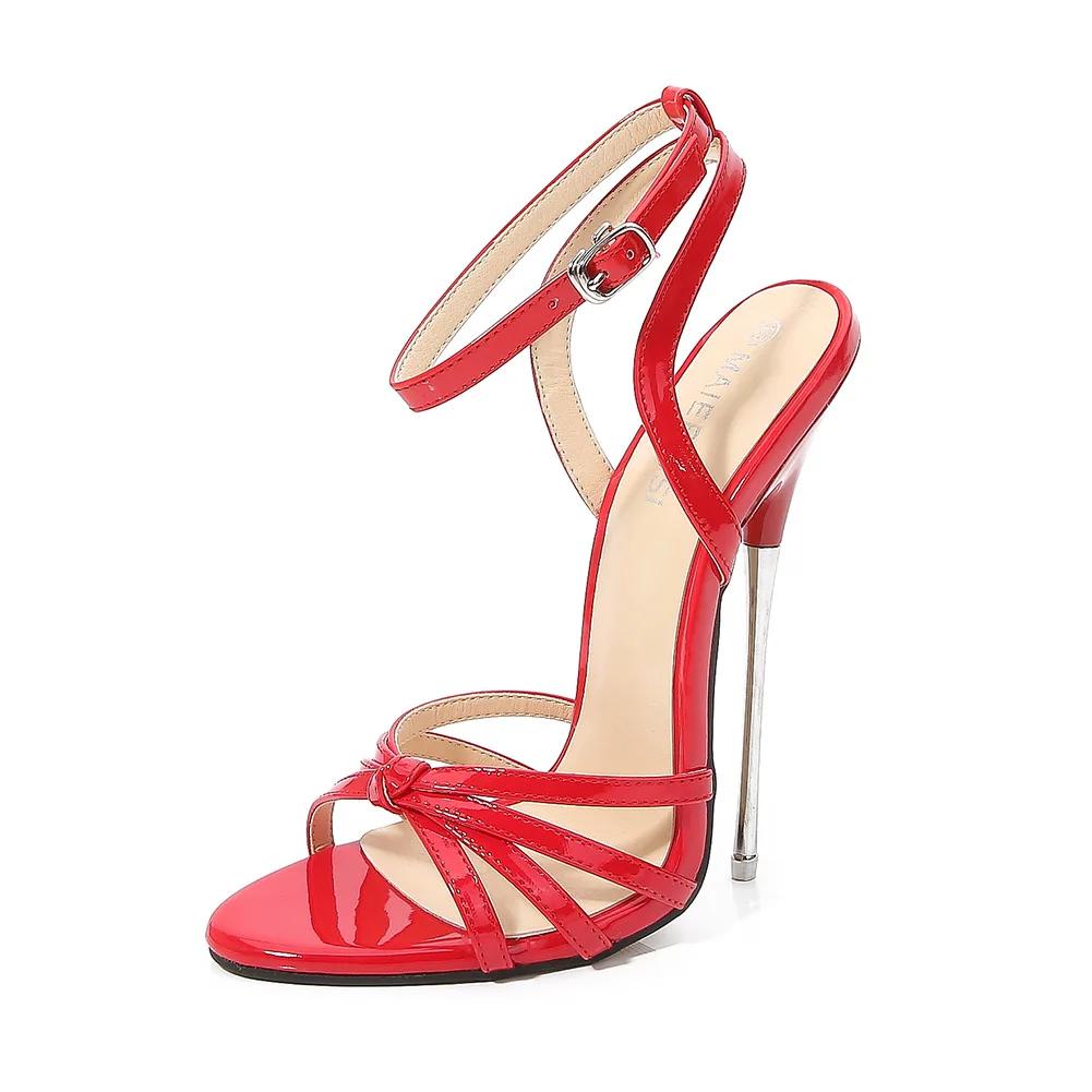 Fashion Runway Style Sexy High Heels Platform Sandals For Women Fashion Open Toe Crystal Buckle Stiletto Wedding Stripper Shoes