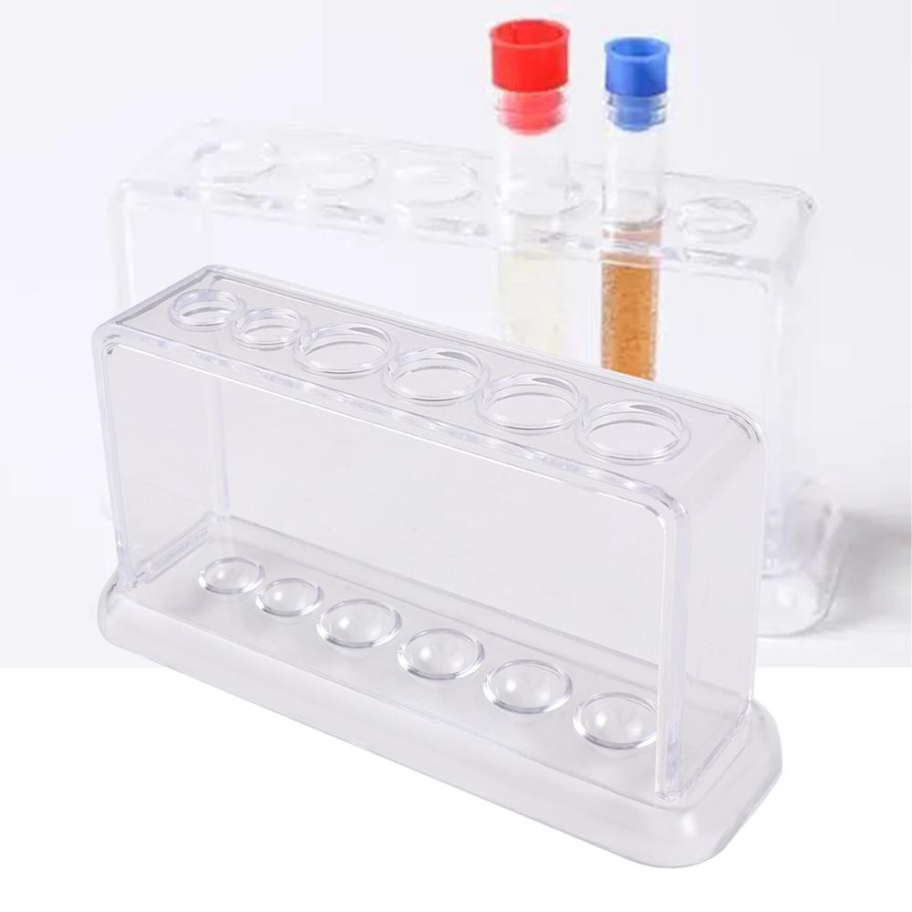 Clear 6 Holes Transparent Plastic Test Tube Stand Test Tube Holder Burette Shelf Test Tube Rack
