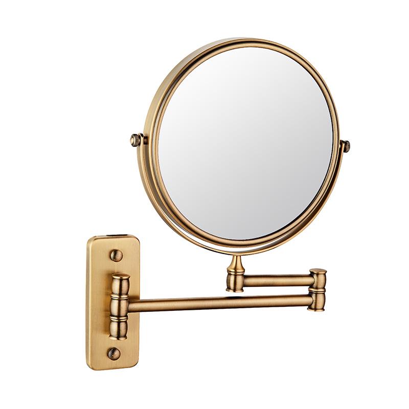 Wall-Mounted Double-Sided Foldable Makeup Mirror with Magnification for Bathroom and Toilet.