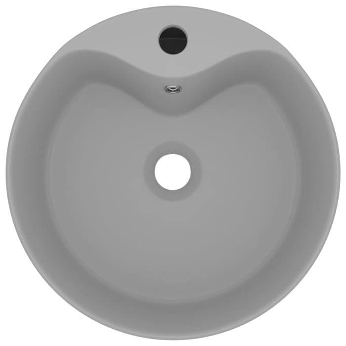 VidaXL Luxury Washbasin with Overflow Countertop Washbasin Toilet Hand Basin Bathroom Room Cosmetic Room Home Grey 147037