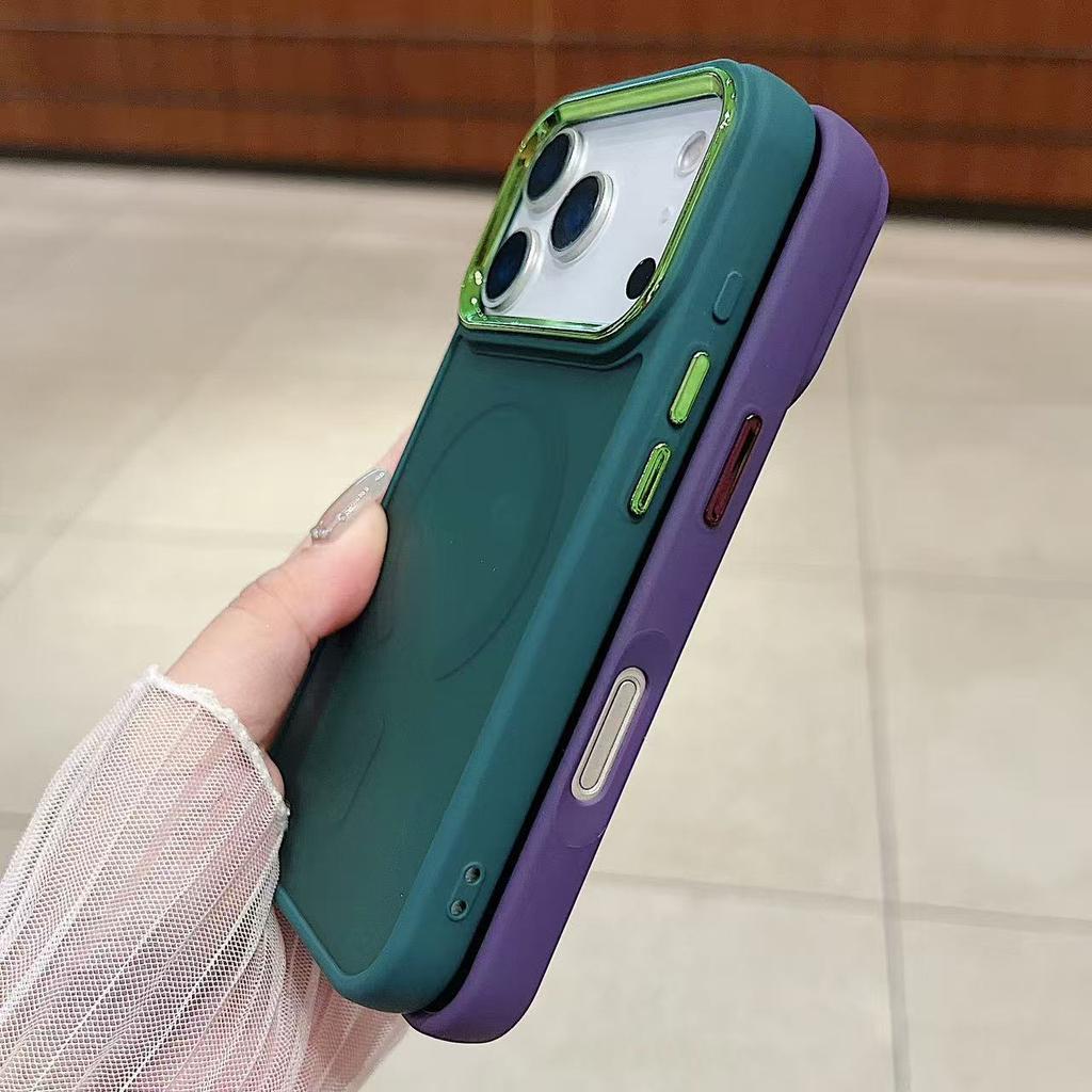 IPhone18PROMAX Skin Matte Magnetic Mobile Phone Case Apple 17 Electroplated Frame Hard Protective Case