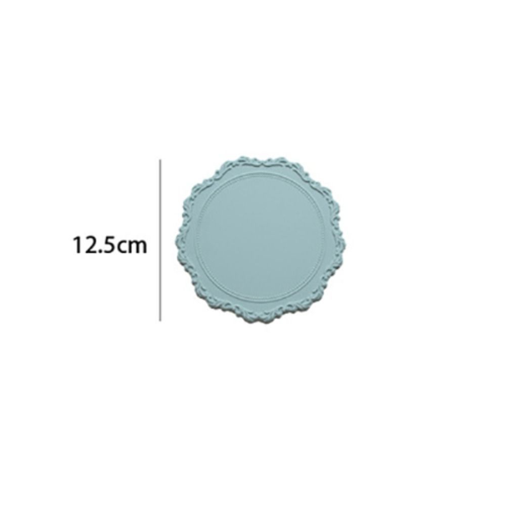 1 pz Sottobicchiere in Silicone Pizzo Tovaglietta Fondo in Rilievo Antiscivolo Tappetino Decorativo da Tavola Accessori da Cucina Tappetino Rotondo per Tazza Sottopentola