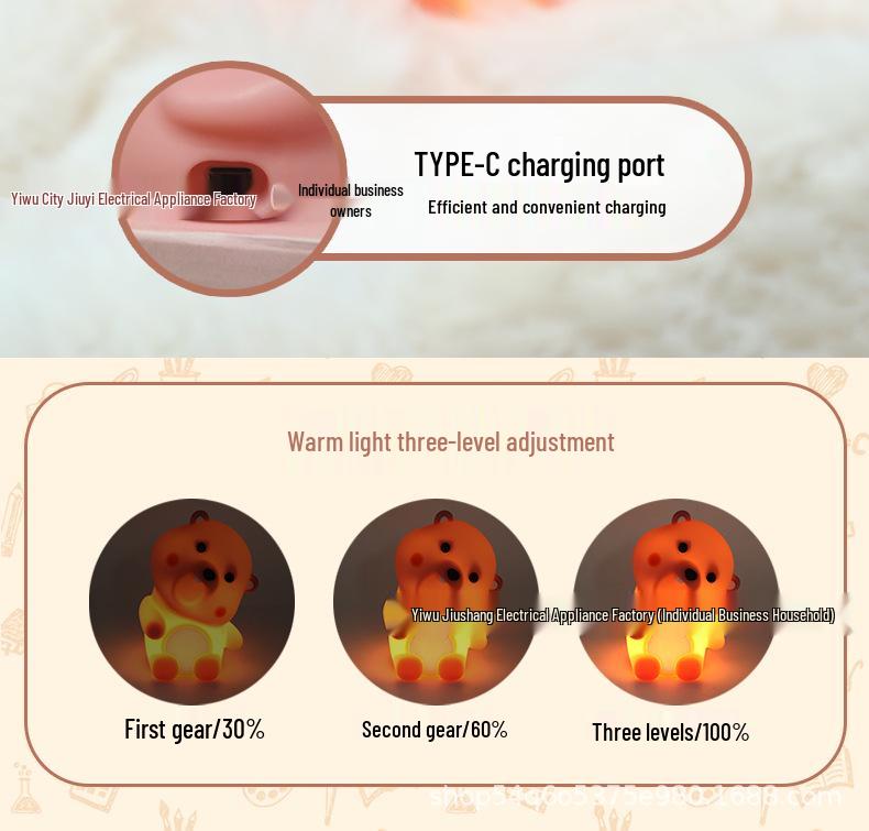 Ruby Silicone Night Light: Cute, Eye-Protecting, Warm, Desktop Ornament