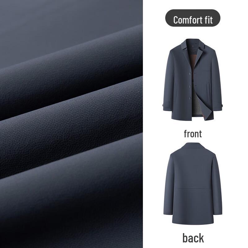 MONTAGUT Men's Mid-Length Spring Autumn Windbreaker Jacket