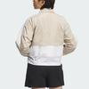 adidas Striped Colorblock Sports Stand Collar Jacket Women's Beige
