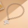 Punk Big Cross Pendant Necklace for Women Hip Hop OT Buckle Chain Grunge Goth Jewelry Gifts