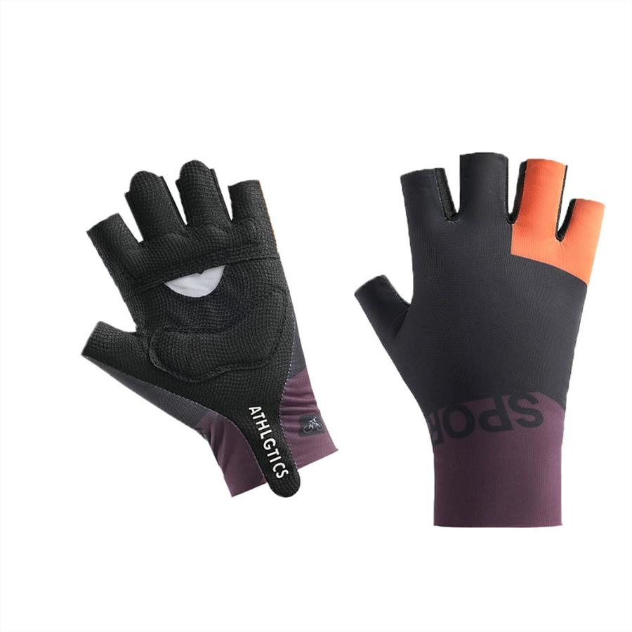 

Color Block Half Finger Cycling Gloves, Anti-Slip Breathable Gloves for Outdoor Sports L фіолетовий