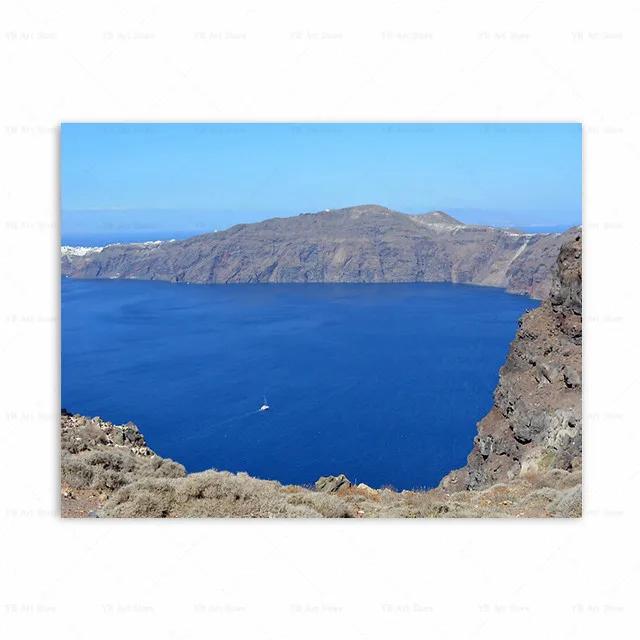 Santorini Griechenland Insel und die Ägäis Landschaft Druck Kunst Leinwand Poster Für Wohnzimmer Dekoration Heim Wandbild