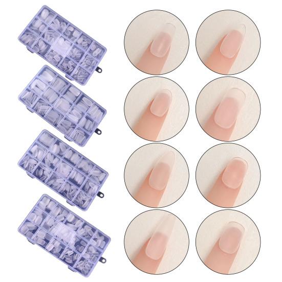 

300 шт., смешанные 15 сеток для удаления, легкие ногти, ультратонкие бесшовные размеры, наращивание ногтей, матовое квадратное покрытие