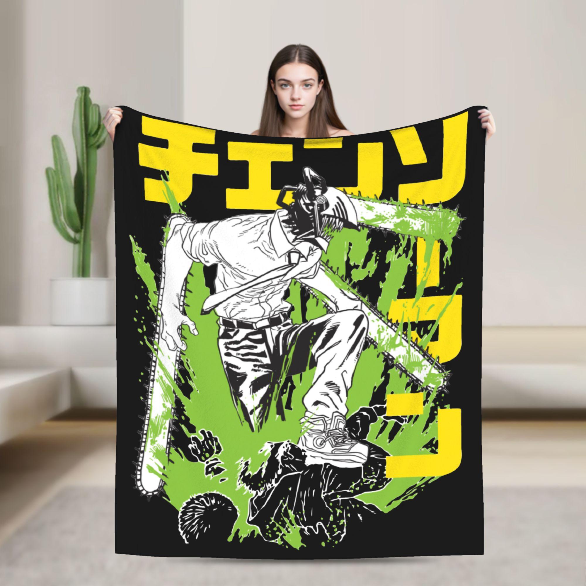 

Aki Hayakawa Chainsaw Man Blanket Fleece Winter Multifunction Lightweight Thin Throw Blankets for Bed Travel Quilt 100x150cm
