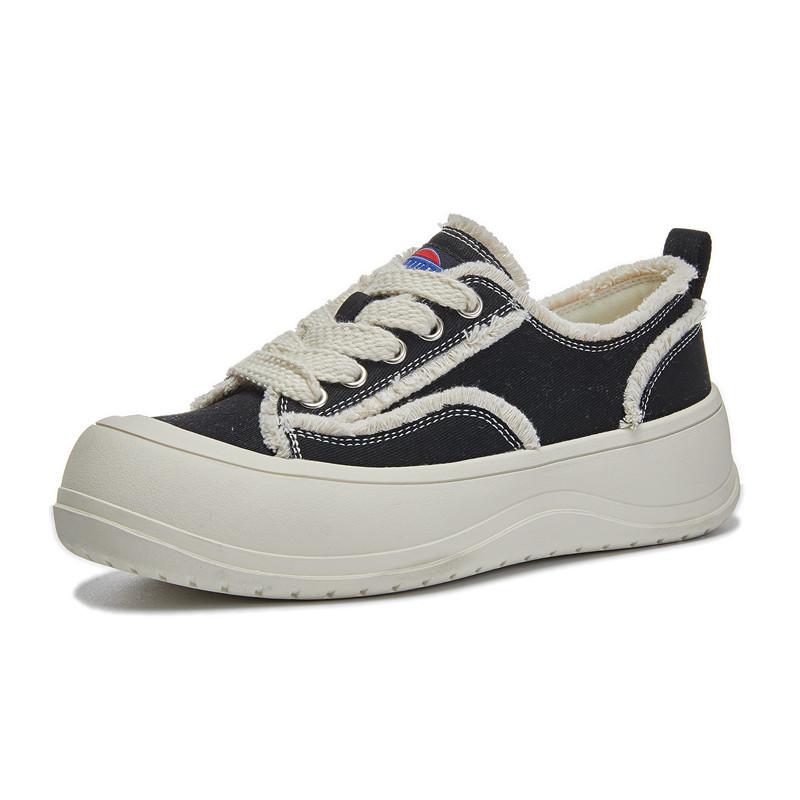 Leinenschuhe kleine weiße Schuhe Damen 2025 Frühling neu runde Spitze Schnürschuhe Freizeitschuhe Mode vielseitig College-Stil Damenschuhe Tide