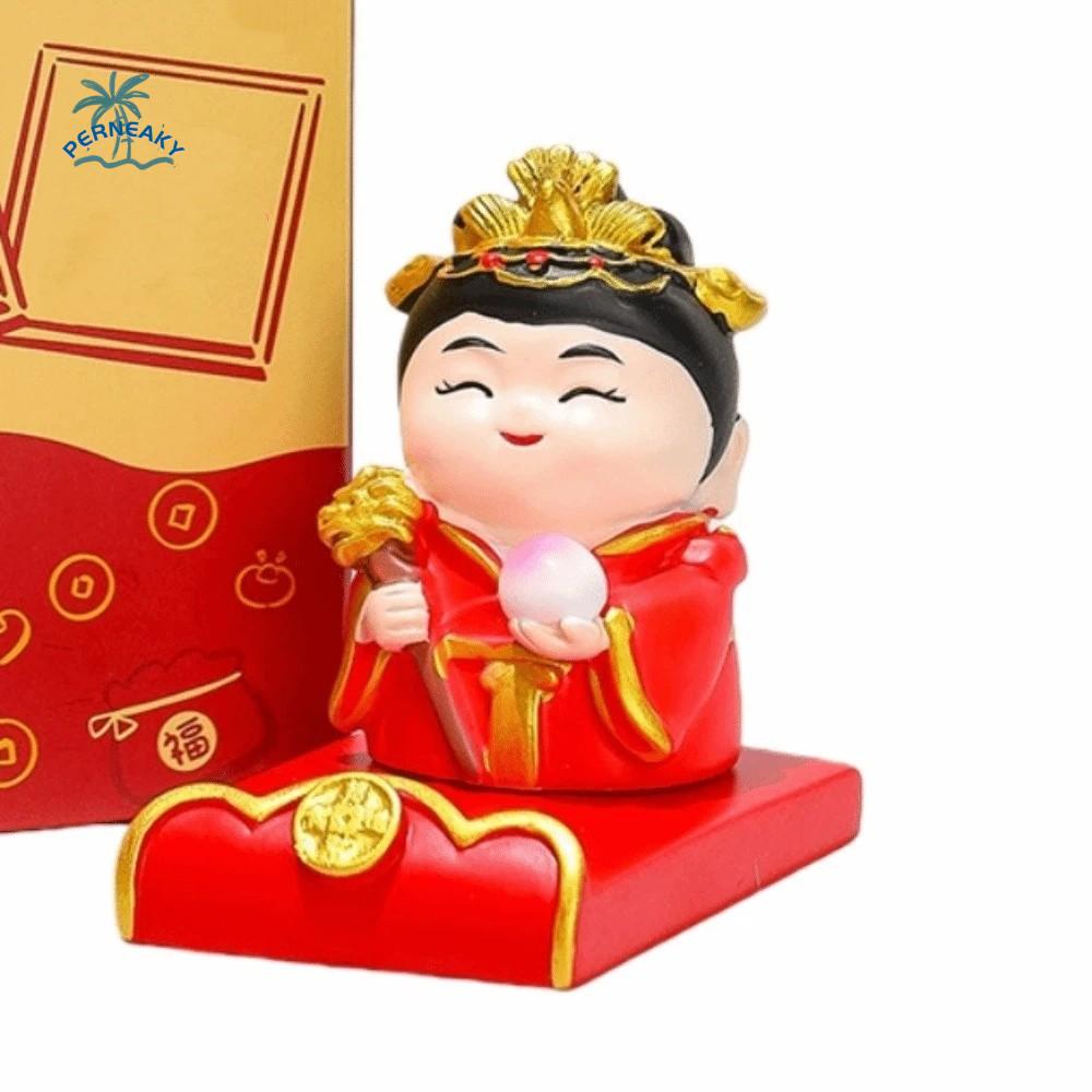 Resin Chinese Wealth God Ornament Festival Decorative Statue Chinese God Chinese New Year Figurines Moon Lord Tathagata