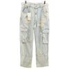 unused ZARA Vintage processed denim cargo pants 42 Ice blue Jeans Crush Women Used