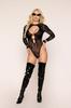 Floral Mesh Body With Chains In The Back Dg13511 Blk
