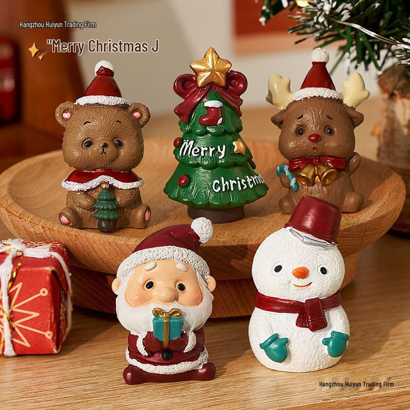 Santa Claus Christmas Gift Box: Tabletop Ornaments & Small Toys for Kids