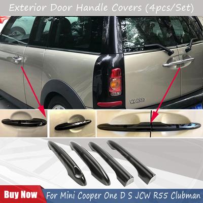 For Mini Cooper One D S JCW R55 Clubman 4Doors 2007-2014 The Black Flag Door Handle Covers Stickers Car-Styling