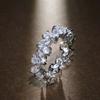 Huajie Sparkling Zircon Rings for Women Irregular Elegant Female High End Banquet Accessories Ring  Fashion